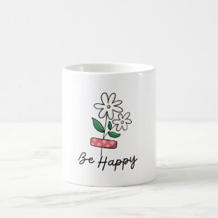 Vit Rosa blomma i Lycklig Mugg