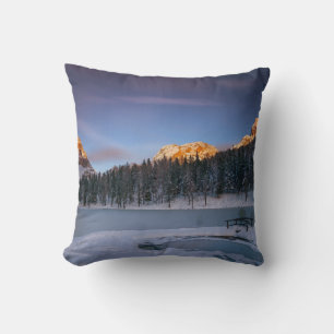 Vit Rosa Elegant Blommigt Titta på solnedgången Kudde