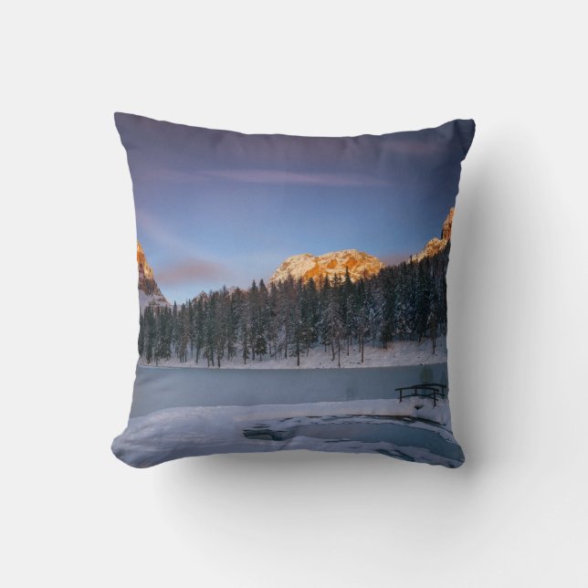 Vit Rosa Elegant Blommigt Titta på solnedgången Kudde (Framsida)