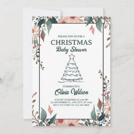 Vit Rosa för inbjudan till Blommigt för julbabysko