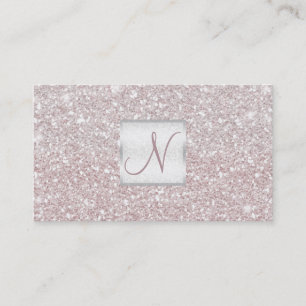 Vit Rosa Glitter Chic Glam Glitzy Salong Spa Visitkort