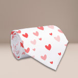 Vit Rosa Hearts Alla hjärtans dag Slips<br><div class="desc">Komplettera dina hjärtans dag-attirer med den här söta hjärtfläcken i rött och rosa färg. Illustrerad och designad av Patricia Alvarez.</div>