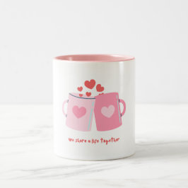 Vit Rosa Illustration Valentine Mugg Design