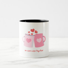 Vit Rosa Illustration Valentine Mugg Design