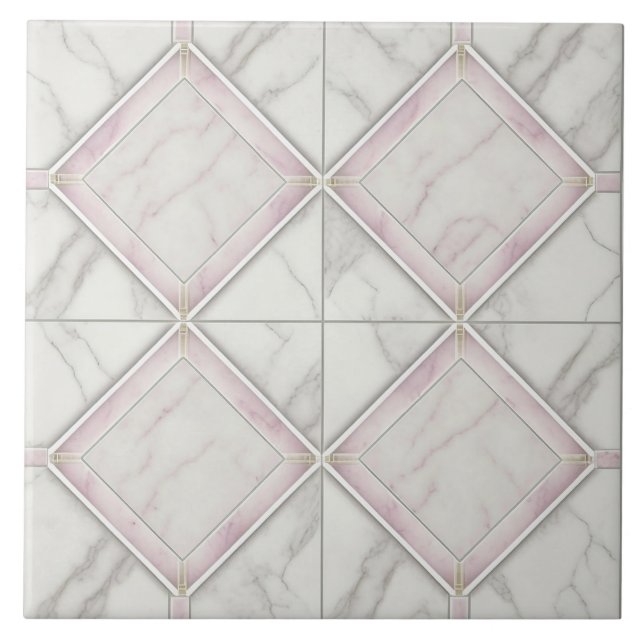Vit Rosa Marble Ceramic Tile for Large Yta Kakelplatta (Framsidan)