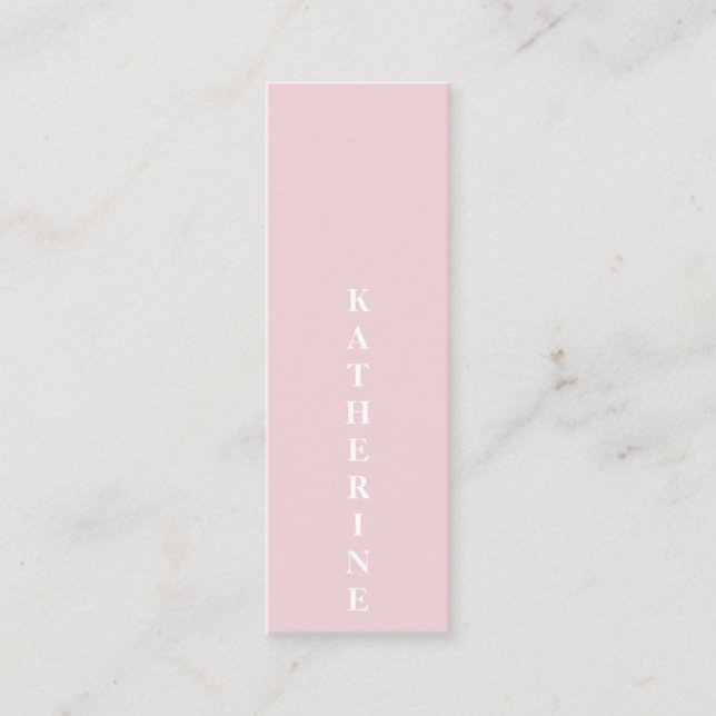 Vit rosa med klassisk elegant, minimalistisk foto, mini visitkort (Framsida)