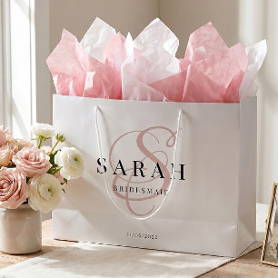Vit Rosa Monogram Personlig Brudtjänst