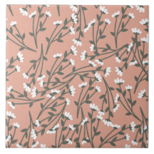 Vit rosa och grön blommig mönster