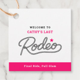Vit Rosa Sista Rodeo Sällskapsfest Gåvor Etiketter