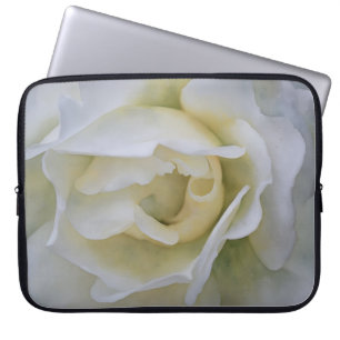 Vit rosblomma konst laptop fodralet omslag fodral