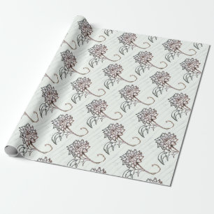 vit rosblomma presentpapper