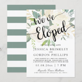 Vit rosenbukett | Vi har rymt | Mottagningsparty Inbjudningar