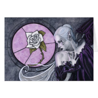 Vit roskortet hälsningskort