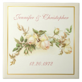 Vit rossprejårsdag kakelplatta