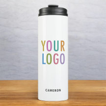 Vit Rostfri Stål Tumbler Företagets Logotyp 12 oz