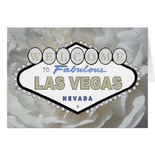 Vit rosvälkomnande till det sagolika Las Vegas Hälsningskort