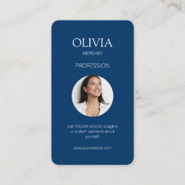 Vit/Royal Blåfoto Social QR-kod Visitkort