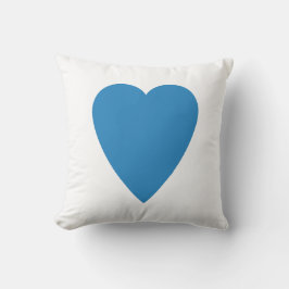 Vit & Royal Pastellblå Hjärtformad Design Kudde