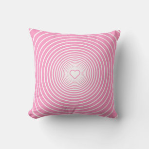 Vit, rund Rosa Pillow med Heart Select Färg Kudde