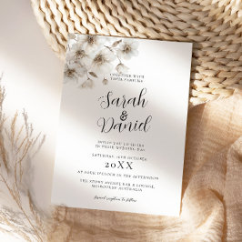 Vit Rustic Flower Elegant bröllop Inbjudningar