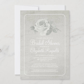 Vit Rustik Blommigt/Flower Möhippa Inbjudan