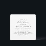 Vit ruta för modern minimalistisk Möhippa Inbjudningar<br><div class="desc">Modern inbjudan till minsta Möhippa-kvadrat i vitt</div>