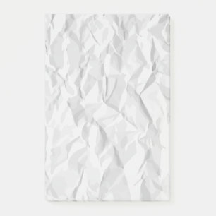 Vit rynkad papper struktur post-it block