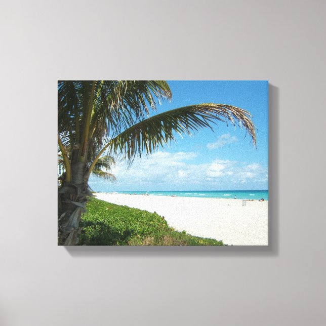 Vit Sand Beach w/Handflatan Canvastryck (Framsida)