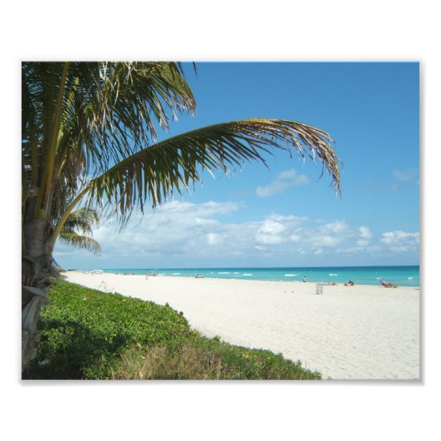 Vit Sand Beach w/Handflatan Fototryck (Framsidan)