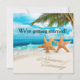 Vit Sands Starfish FRÅGAR MIG OM NAMN I SAND Inbjudningar