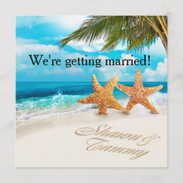 Vit Sands Starfish FRÅGAR MIG OM NAMN I SAND Inbjudningar