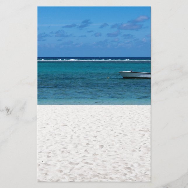Vit sandstrand Flic en Flac Mauritius overloo Brevpapper (Framsida)