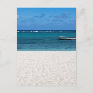 Vit sandstrand Flic en Flac Mauritius overloo Vykort