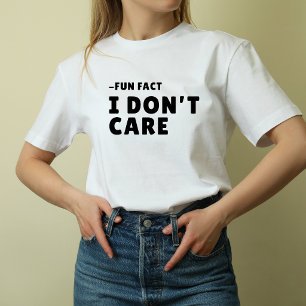 vit Sarksatisk rolig text Rolig Faktum Jag Bryr Mi T Shirt