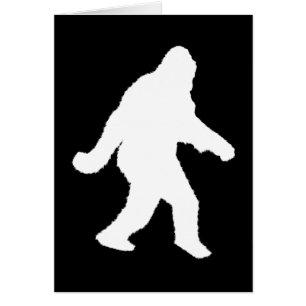 Vit Sasquatch Silhouette för Mörk bakgrunder Hälsningskort