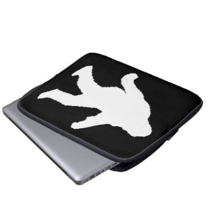 Vit Sasquatch Silhouette för Mörk bakgrunder Laptop Fodral