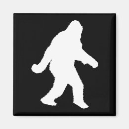 Vit Sasquatch Silhouette för Mörk bakgrunder Magnet