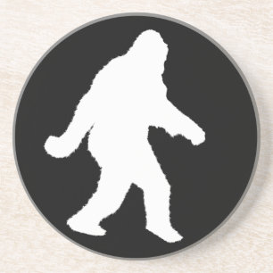 Vit Sasquatch Silhouette för Mörk bakgrunder Underlägg Sandsten