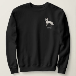 Vit schweizisk herde Vit GSD med anpassad text T Shirt