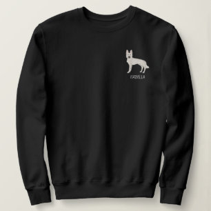 Vit schweizisk herde Vit GSD med anpassad text T Shirt