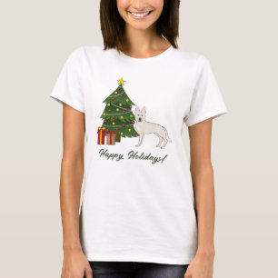 Vit schweizisk herdehund GSD hund grön julgran T Shirt