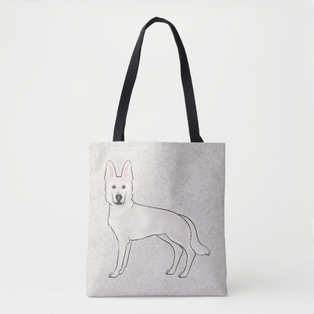 Vit schweizisk herdehund Vit GSD söt seriehund Tygkasse (Framsida)