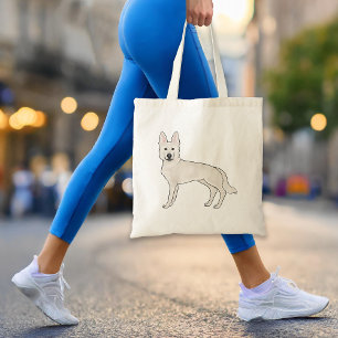 Vit schweizisk herdehund Vit GSD söt seriehund Tygkasse