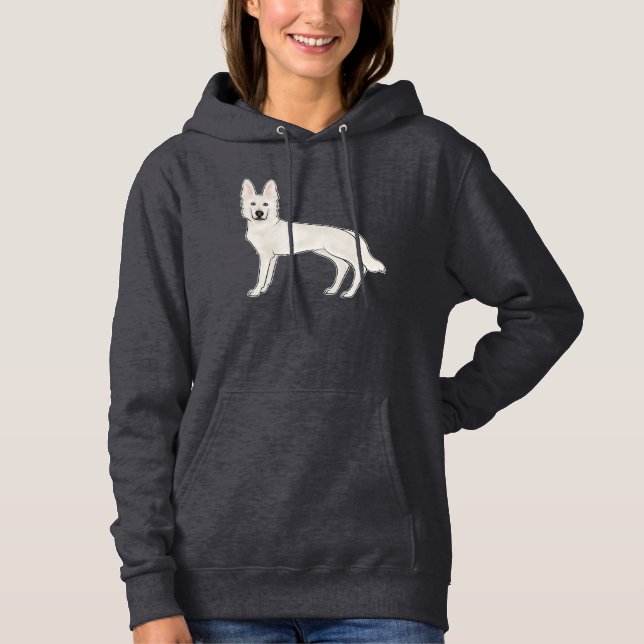 Vit schweizisk herdehund Vit tysk schäferhund T Shirt (Framsida)