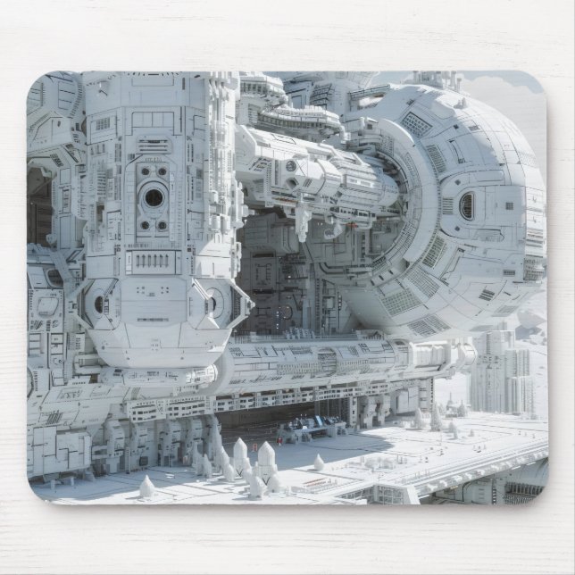 Vit Sci-Fi Rymdbas Musmatta (Framsidan)