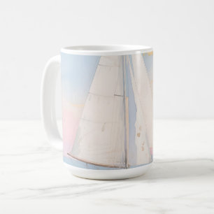 Vit segelbåt Havsglöd Kaffemugg