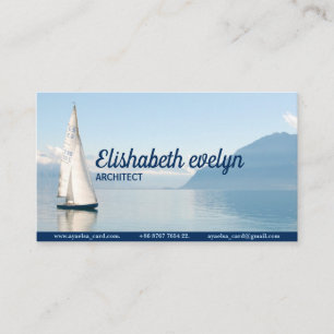 Vit segelbåt i Vatten Visitkort