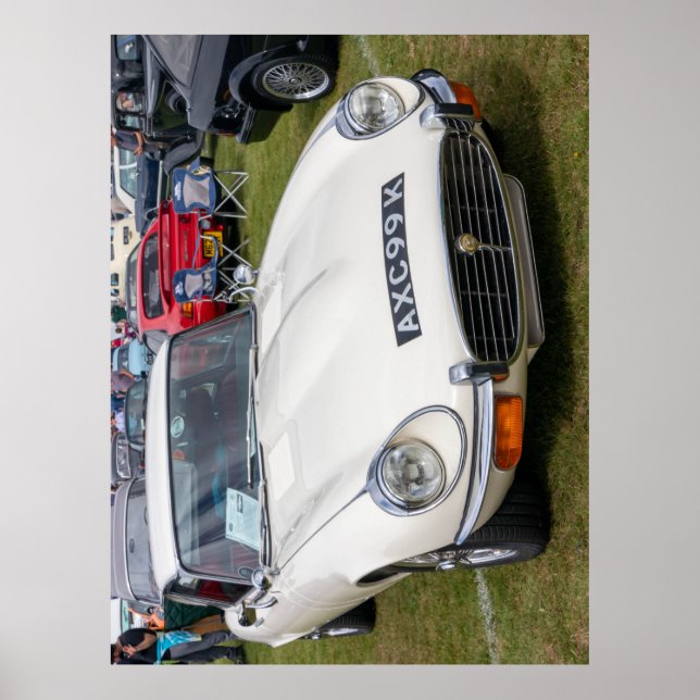 vit serie 3 Jaguar E typ 2+2 Poster (Framsidan)