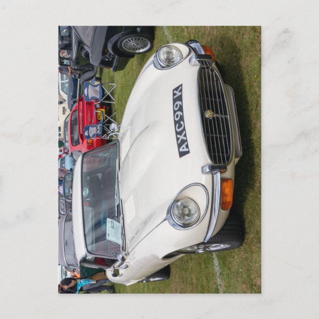 vit serie 3 Jaguar E typ 2+2 Vykort (Framsida)