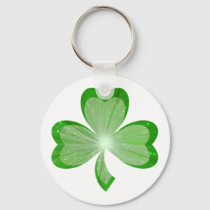 Vit Shamrock-nyckelkedja Nyckelring